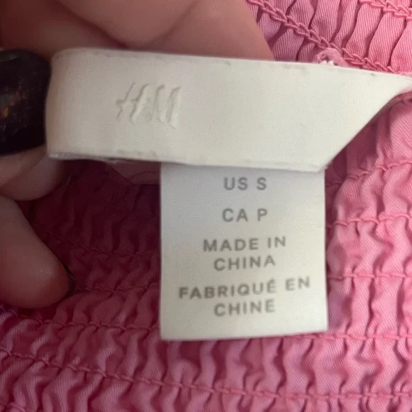 H&M pink puff sleeve peasant dress - Picture 6 of 7